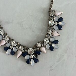 Elegant Blue and Pink Statement Necklace